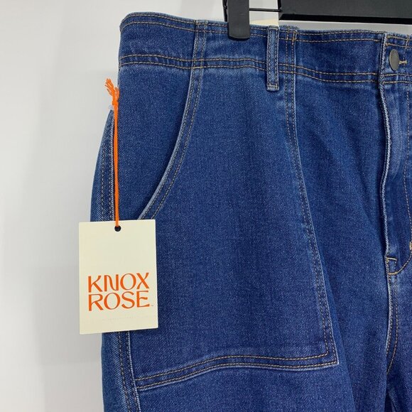 Knox Rose Jeans High Rise Straight Leg Elastic Waist Denim NWT - Picture 4 of 12
